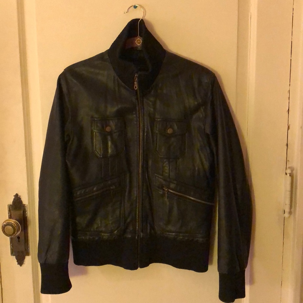 Vintage black leather jacket